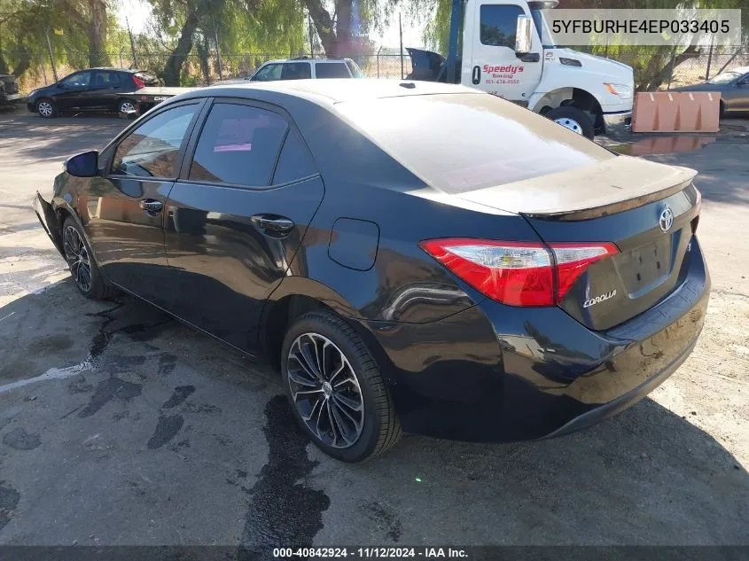 2014 Toyota Corolla L/Le/Le Pls/Prm/S/S Pls VIN: 5YFBURHE4EP033405 Lot: 40842924