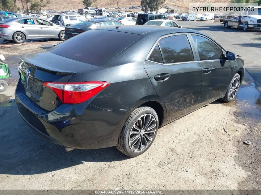 2014 Toyota Corolla L/Le/Le Pls/Prm/S/S Pls VIN: 5YFBURHE4EP033405 Lot: 40842924