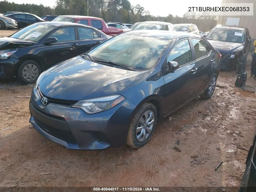 2014 Toyota Corolla Le VIN: 2T1BURHEXEC068353 Lot: 40844017