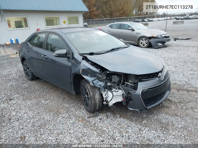 2014 Toyota Corolla S Plus VIN: 2T1BURHE7EC113278 Lot: 40844666