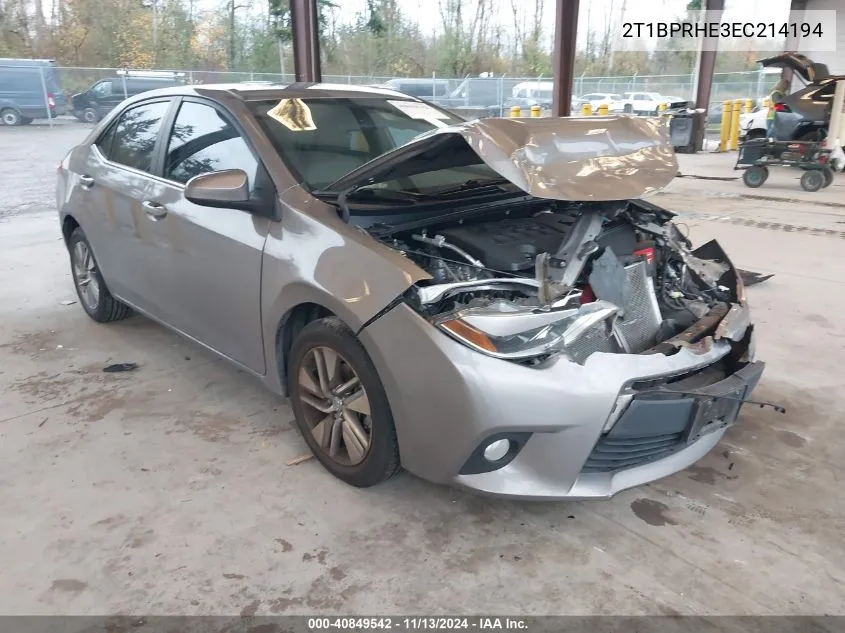 2T1BPRHE3EC214194 2014 Toyota Corolla Le Eco Plus