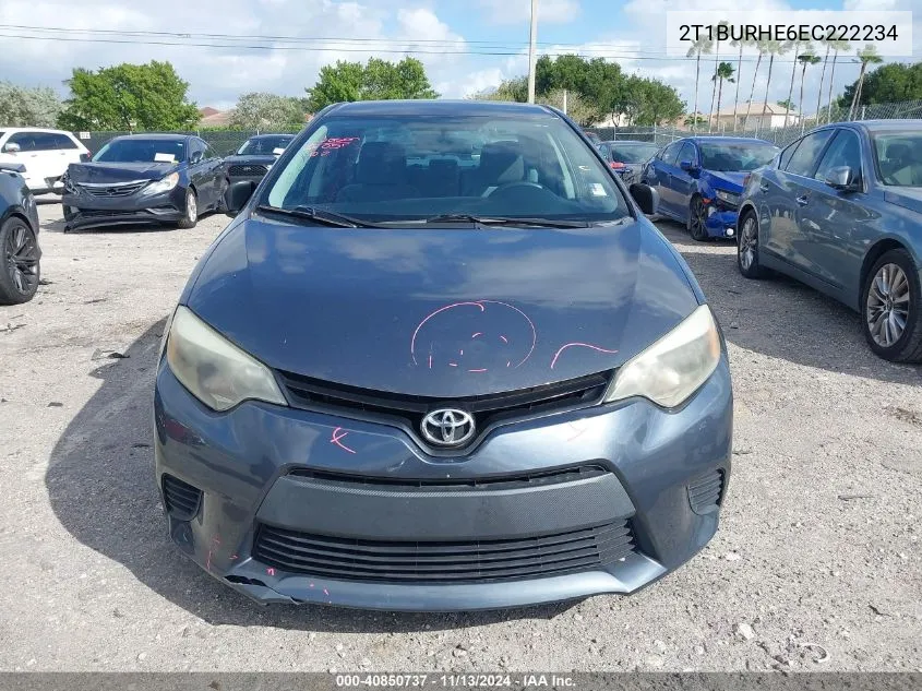 2014 Toyota Corolla L VIN: 2T1BURHE6EC222234 Lot: 40850737