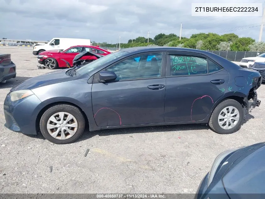 2014 Toyota Corolla L VIN: 2T1BURHE6EC222234 Lot: 40850737