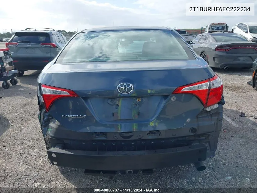 2014 Toyota Corolla L VIN: 2T1BURHE6EC222234 Lot: 40850737