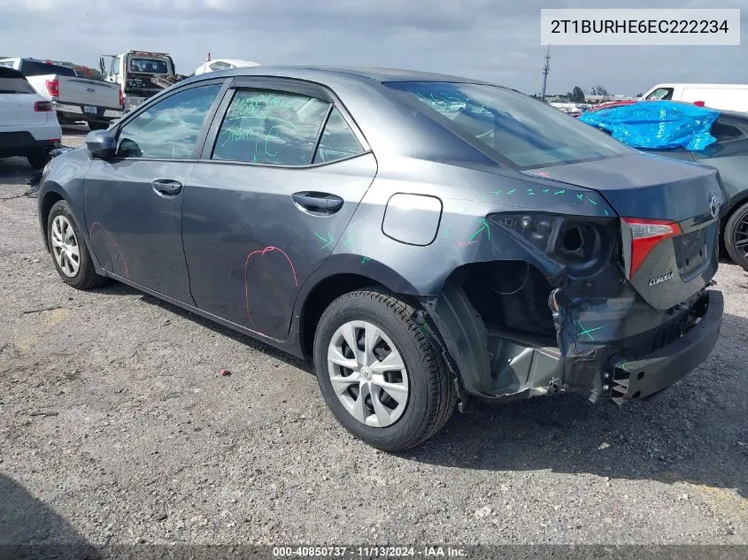 2014 Toyota Corolla L VIN: 2T1BURHE6EC222234 Lot: 40850737