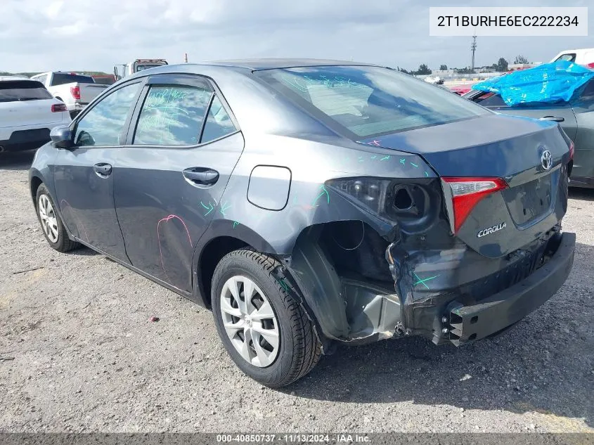 2014 Toyota Corolla L VIN: 2T1BURHE6EC222234 Lot: 40850737