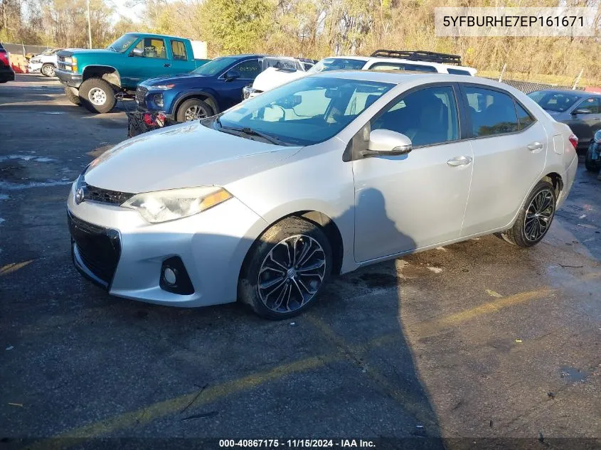 2014 Toyota Corolla S Plus VIN: 5YFBURHE7EP161671 Lot: 40867175