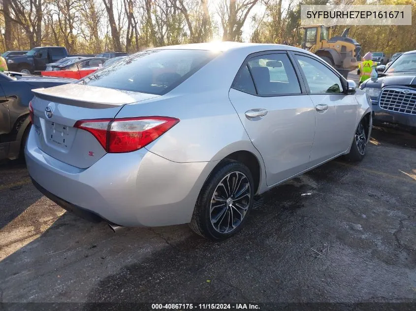 2014 Toyota Corolla S Plus VIN: 5YFBURHE7EP161671 Lot: 40867175