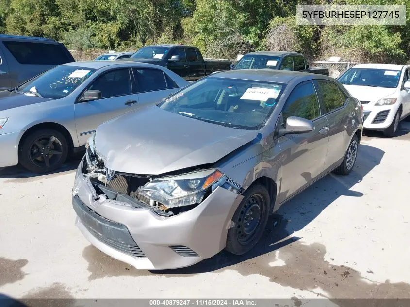 2014 Toyota Corolla Le VIN: 5YFBURHE5EP127745 Lot: 40879247