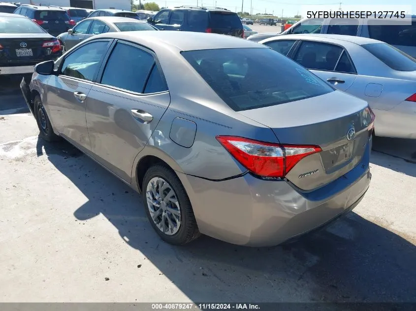 2014 Toyota Corolla Le VIN: 5YFBURHE5EP127745 Lot: 40879247