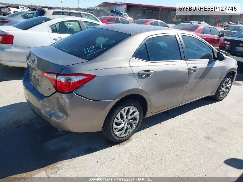 2014 Toyota Corolla Le VIN: 5YFBURHE5EP127745 Lot: 40879247