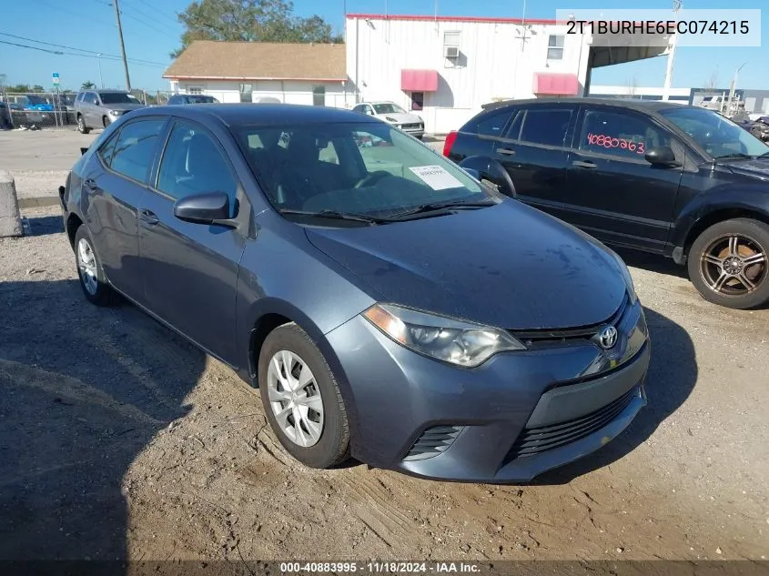 2014 Toyota Corolla L VIN: 2T1BURHE6EC074215 Lot: 40883995