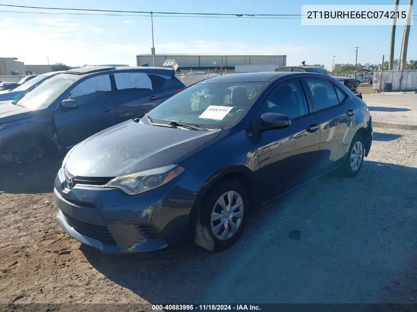 2014 Toyota Corolla L VIN: 2T1BURHE6EC074215 Lot: 40883995