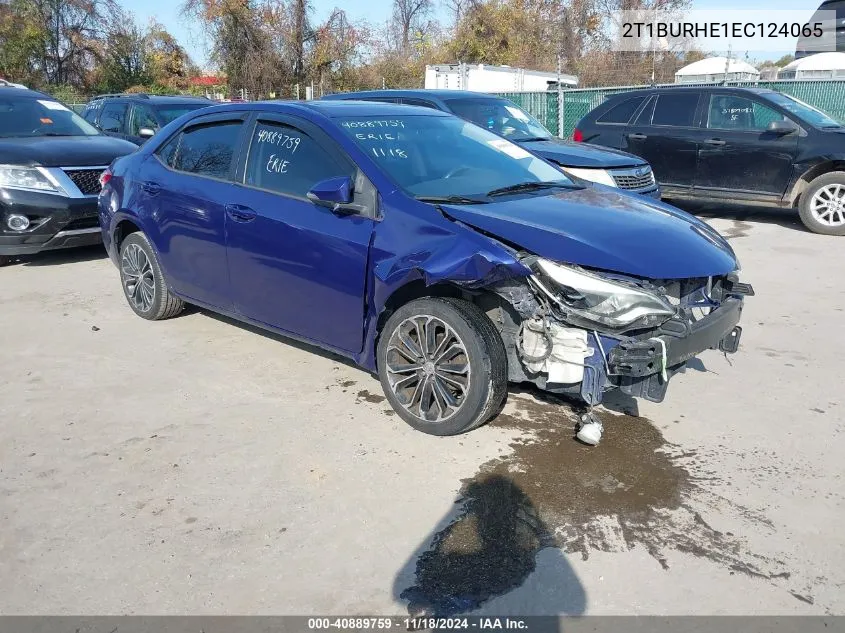 2014 Toyota Corolla S Plus VIN: 2T1BURHE1EC124065 Lot: 40889759