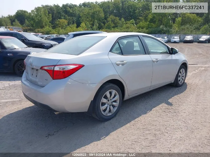 2015 Toyota Corolla L/Le/Le Pls/Prm/S/S Pls VIN: 2T1BURHE6FC337241 Lot: 12060823