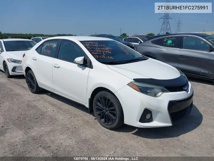 2015 Toyota Corolla S VIN: 2T1BURHE1FC275991 Lot: 12070755