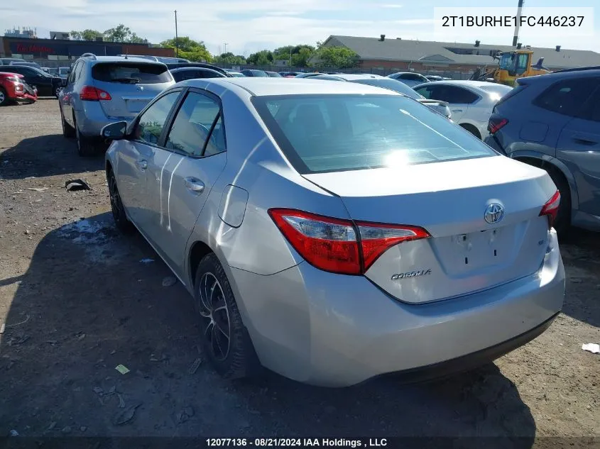 2015 Toyota Corolla L/Le/Le Pls/Prm/S/S Pls VIN: 2T1BURHE1FC446237 Lot: 12077136