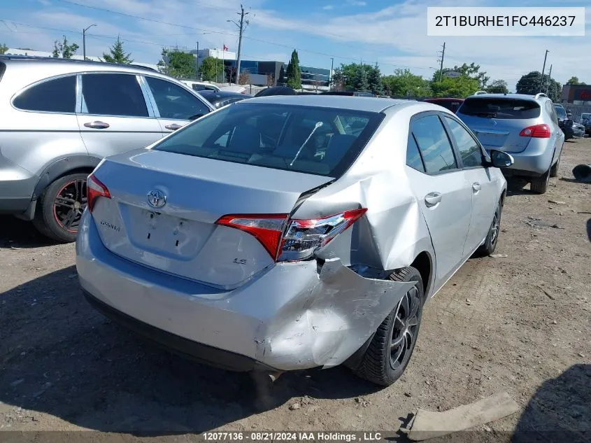 2015 Toyota Corolla L/Le/Le Pls/Prm/S/S Pls VIN: 2T1BURHE1FC446237 Lot: 12077136