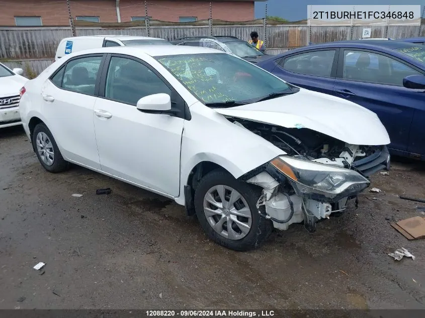 2T1BURHE1FC346848 2015 Toyota Corolla