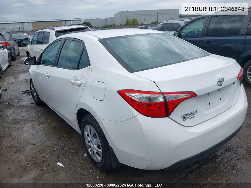 2T1BURHE1FC346848 2015 Toyota Corolla