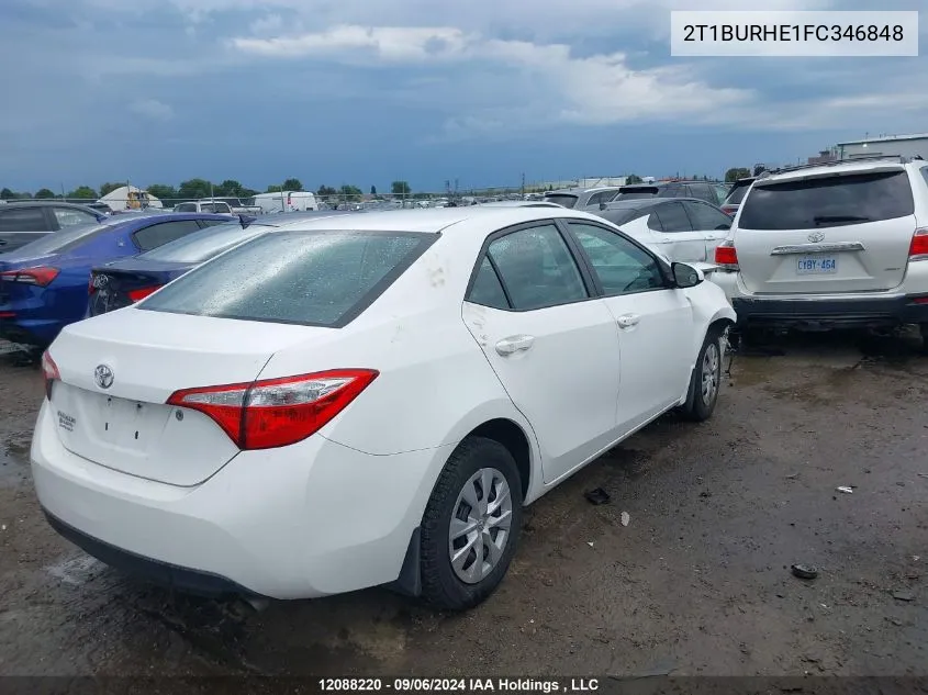 2T1BURHE1FC346848 2015 Toyota Corolla