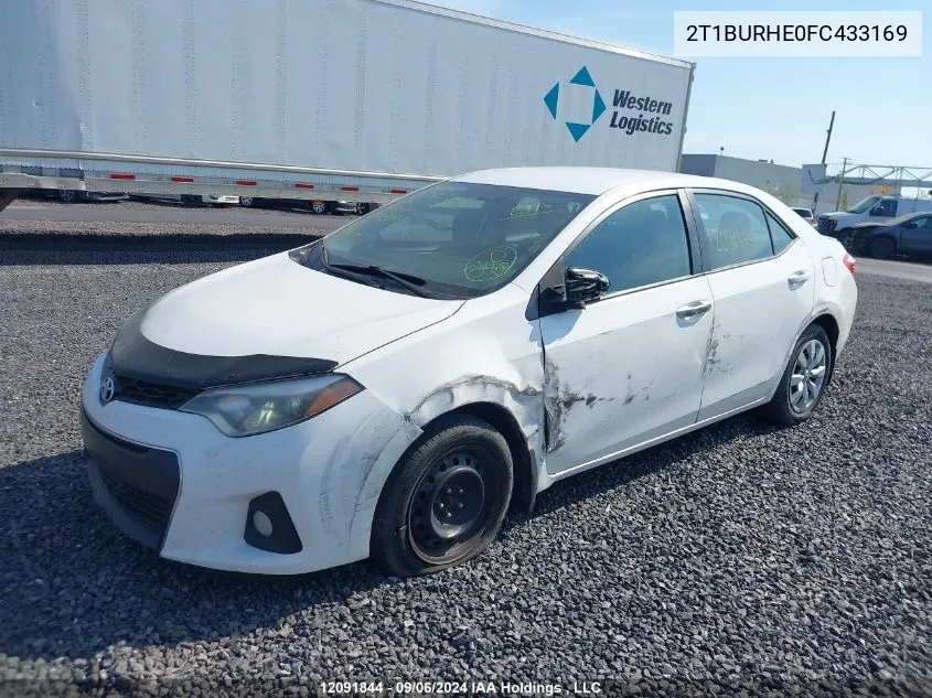 2015 Toyota Corolla S VIN: 2T1BURHE0FC433169 Lot: 12091844