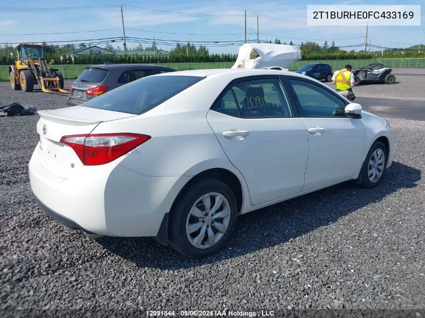 2015 Toyota Corolla S VIN: 2T1BURHE0FC433169 Lot: 12091844