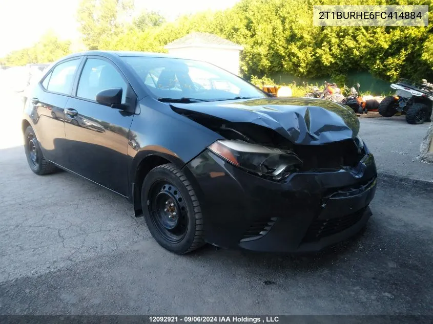 2015 Toyota Corolla L/Le/Le Pls/Prm/S/S Pls VIN: 2T1BURHE6FC414884 Lot: 12092921