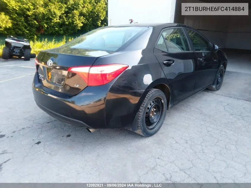 2015 Toyota Corolla L/Le/Le Pls/Prm/S/S Pls VIN: 2T1BURHE6FC414884 Lot: 12092921