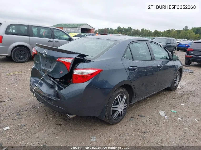 2015 Toyota Corolla VIN: 2T1BURHE5FC352068 Lot: 12102611