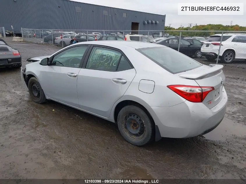 2015 Toyota Corolla Ce VIN: 2T1BURHE8FC446932 Lot: 12103398