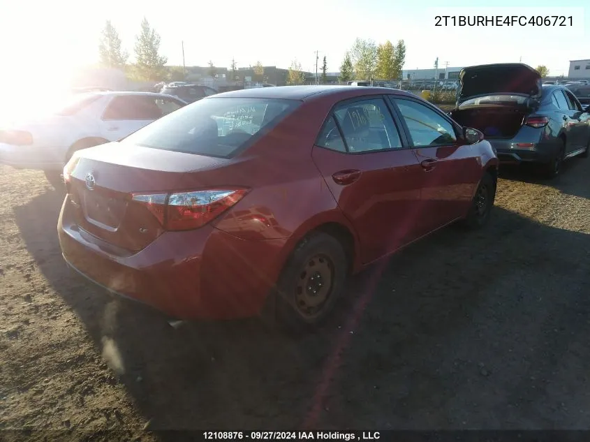 2T1BURHE4FC406721 2015 Toyota Corolla L/Le/Le Pls/Prm/S/S Pls