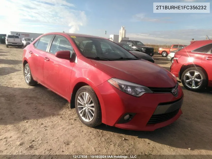 2015 Toyota Corolla Le VIN: 2T1BURHE1FC356232 Lot: 12127538