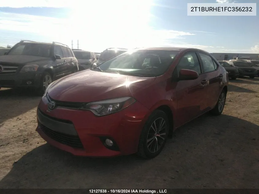 2015 Toyota Corolla Le VIN: 2T1BURHE1FC356232 Lot: 12127538