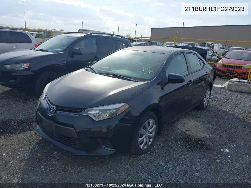 2015 Toyota Corolla L/Le/Le Pls/Prm/S/S Pls VIN: 2T1BURHE1FC279023 Lot: 12133271