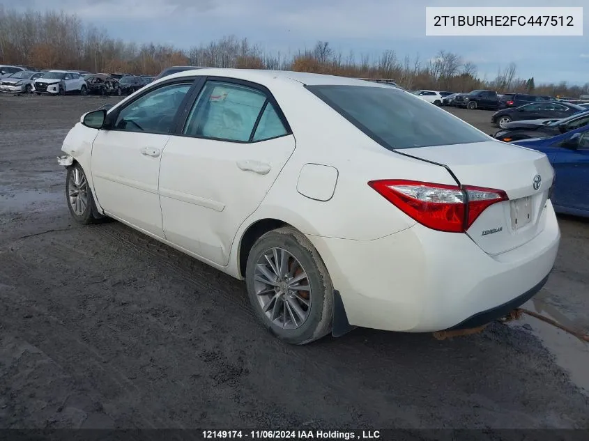 2015 Toyota Corolla Le VIN: 2T1BURHE2FC447512 Lot: 12149174