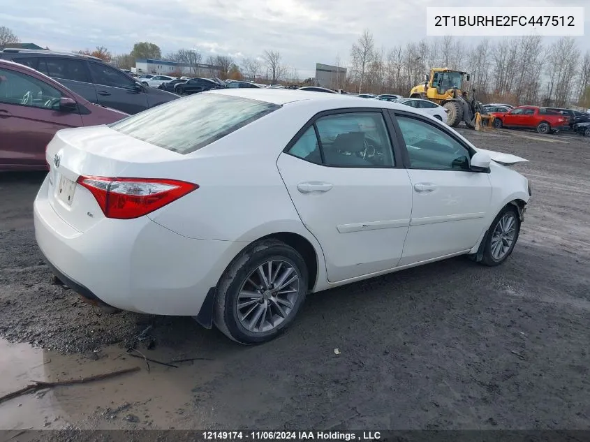 2015 Toyota Corolla Le VIN: 2T1BURHE2FC447512 Lot: 12149174