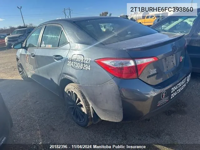 2015 Toyota Corolla S VIN: 2T1BURHE6FC393860 Lot: 20182396