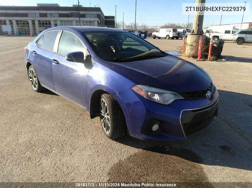 2015 Toyota Corolla S VIN: 2T1BURHEXFC229379 Lot: 20183772