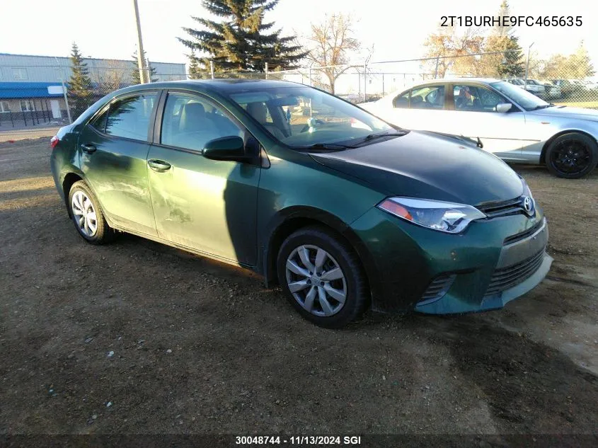 2015 Toyota Corolla L/Le/Le Pls/Prm/S/S Pls VIN: 2T1BURHE9FC465635 Lot: 30048744