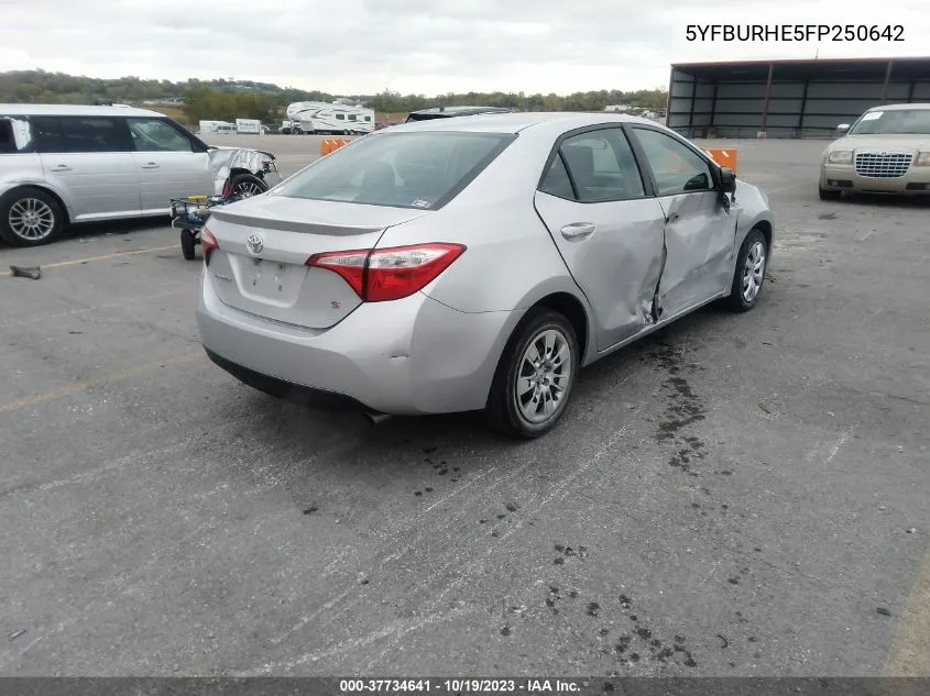 2015 Toyota Corolla S VIN: 5YFBURHE5FP250642 Lot: 37734641