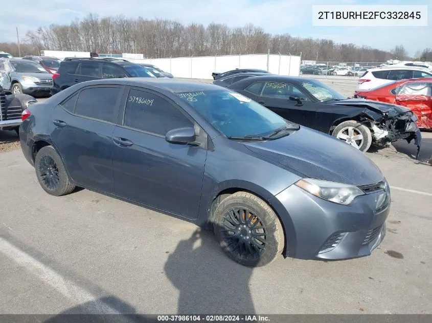 2015 Toyota Corolla Le VIN: 2T1BURHE2FC332845 Lot: 37986104