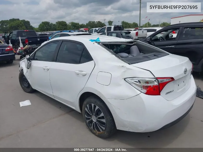 2015 Toyota Corolla Le VIN: 5YFBURHE9FP207695 Lot: 39277847