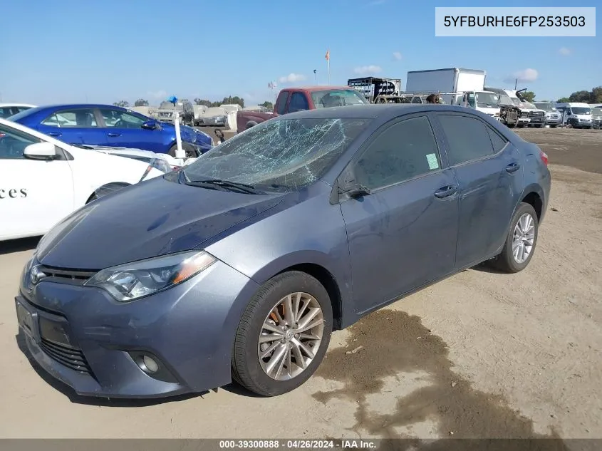 2015 Toyota Corolla Le Plus VIN: 5YFBURHE6FP253503 Lot: 39300888