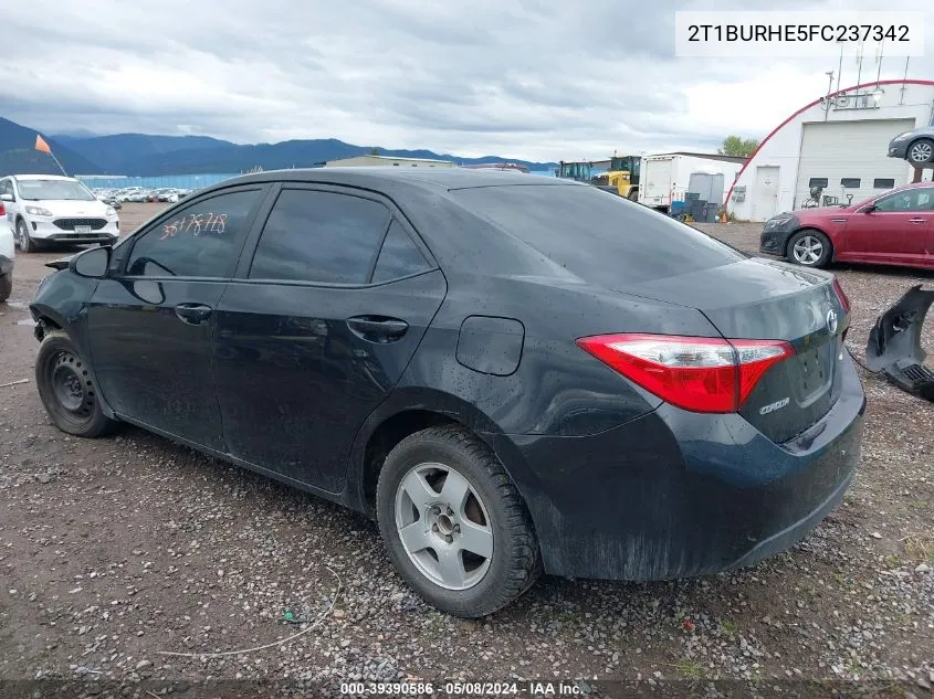 2015 Toyota Corolla Le VIN: 2T1BURHE5FC237342 Lot: 39390586