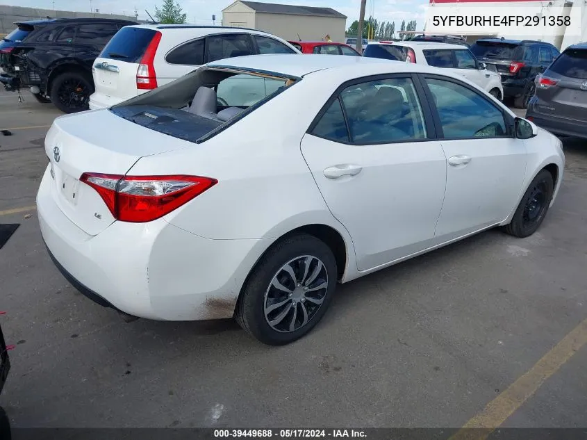 5YFBURHE4FP291358 2015 Toyota Corolla Le