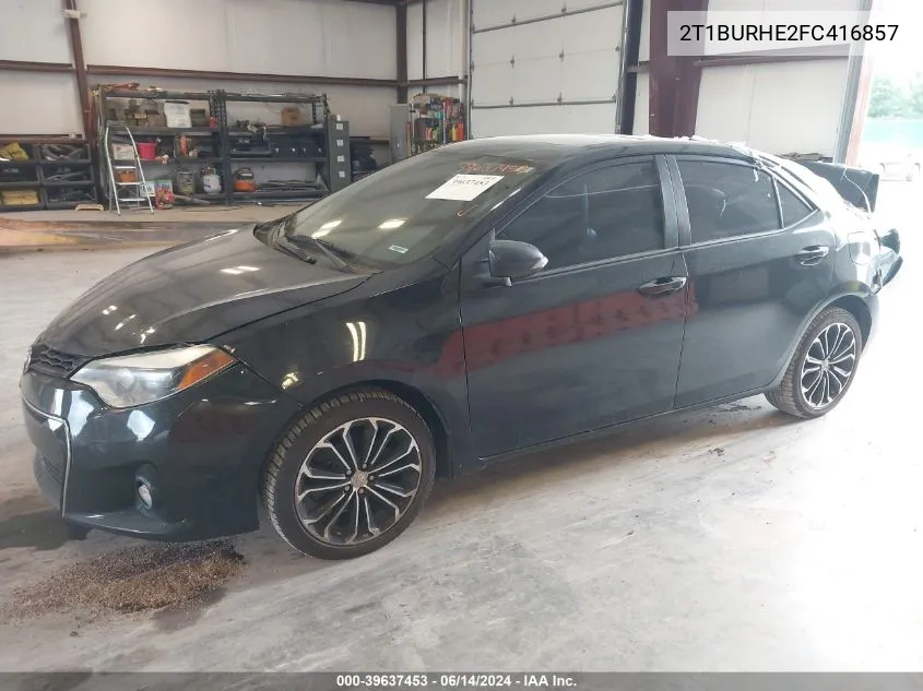 2015 Toyota Corolla S Plus VIN: 2T1BURHE2FC416857 Lot: 39637453