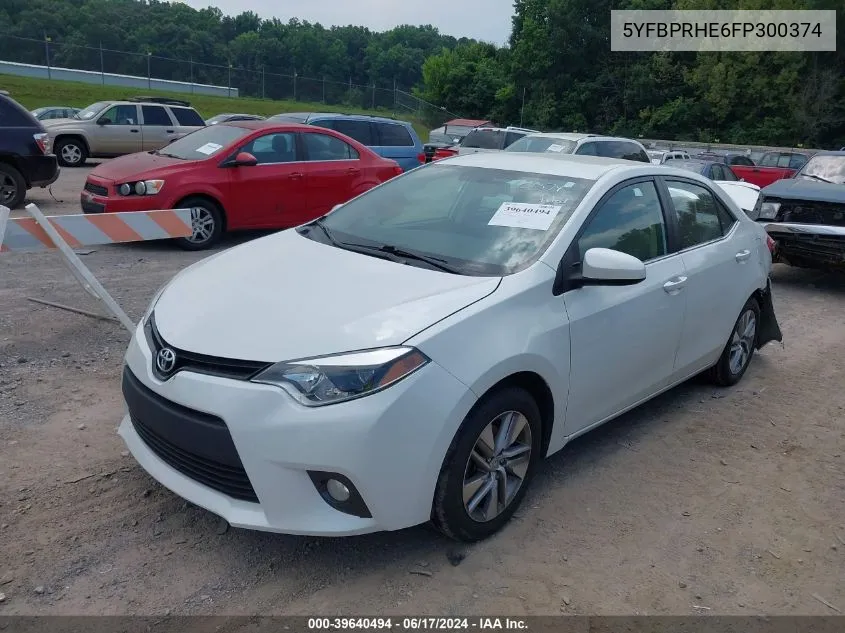 2015 Toyota Corolla Le Eco Plus VIN: 5YFBPRHE6FP300374 Lot: 39640494