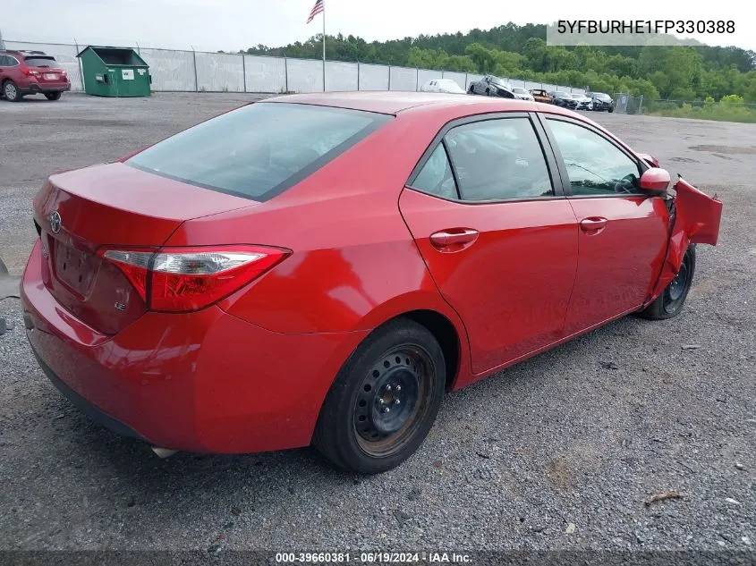 2015 Toyota Corolla Le VIN: 5YFBURHE1FP330388 Lot: 39660381