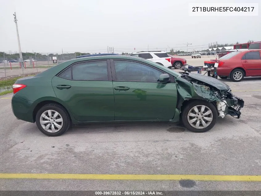 2015 Toyota Corolla Le VIN: 2T1BURHE5FC404217 Lot: 39672832